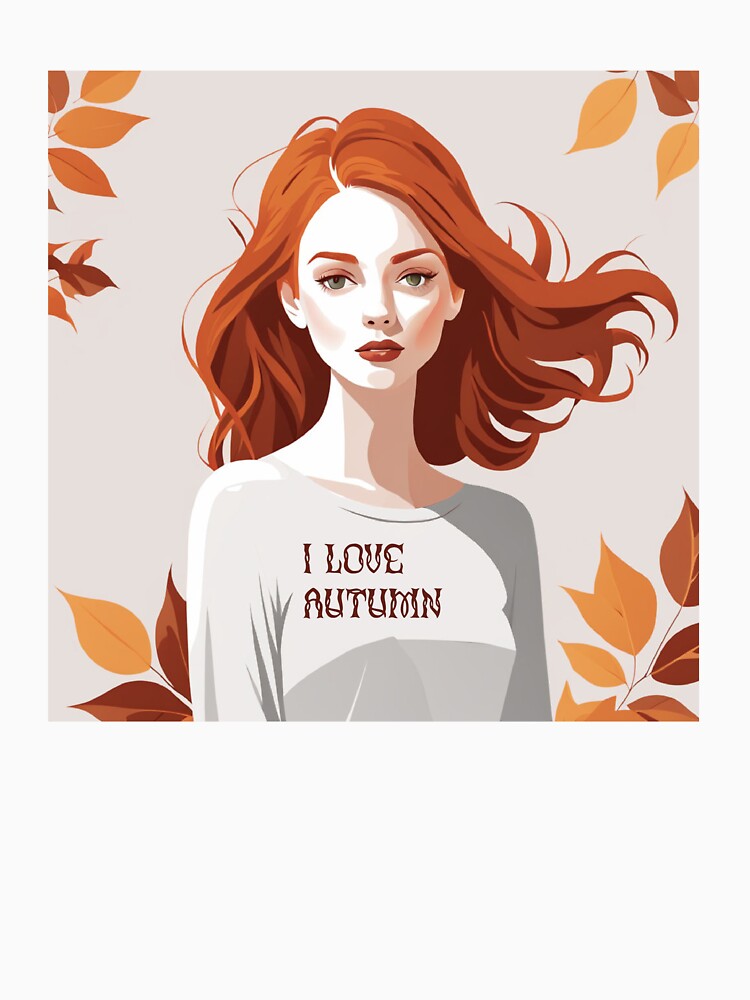 Autumn Muse - Minimalist Redhead Girl in Fall by Laila-Ahmed