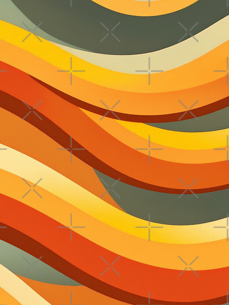 Retro Earthy Wavy Stripe Pattern by SassyArtistry
