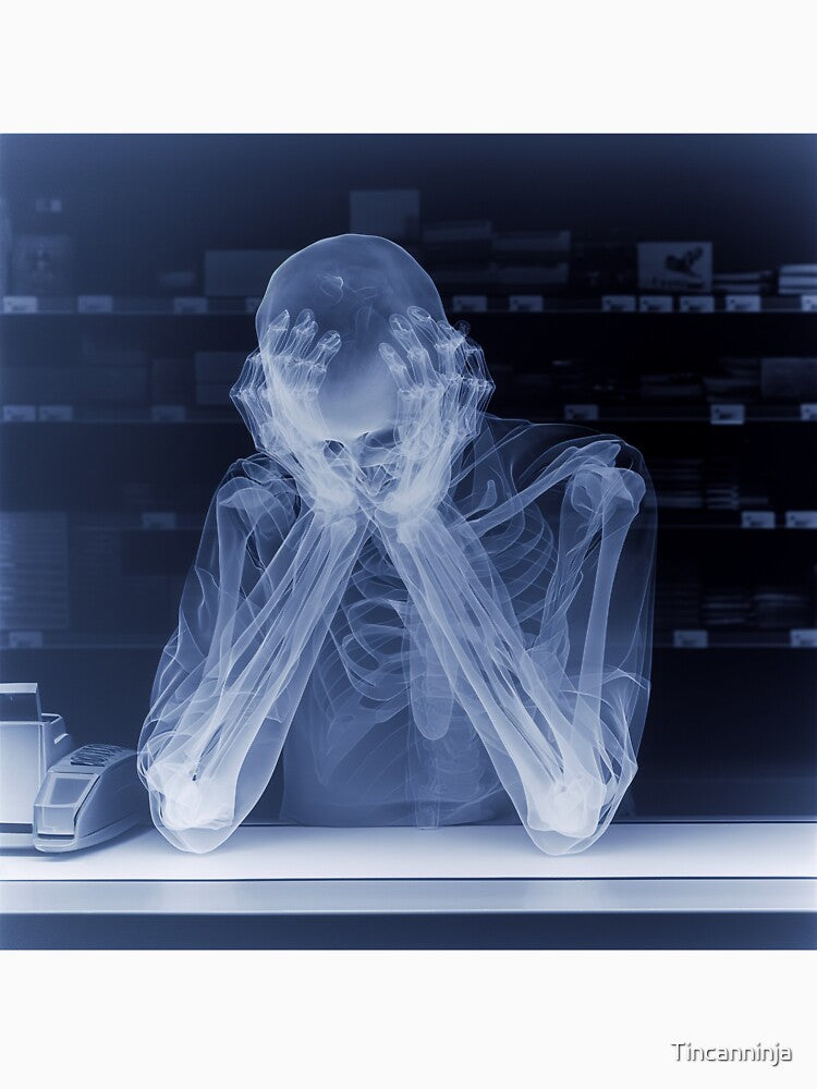 Scanxiety: X-Ray Reveals the Toll of Endless Beeps and Bags by Tincanninja