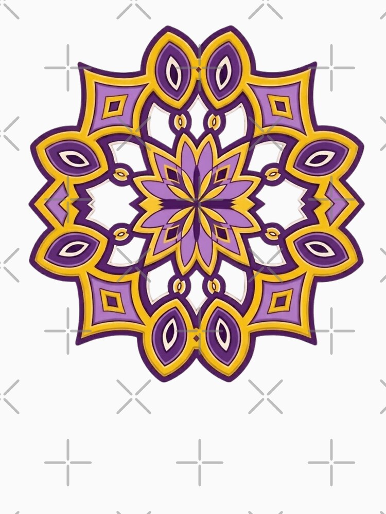 Yellow and  Purple Mandala by Dancingrabbit Studio