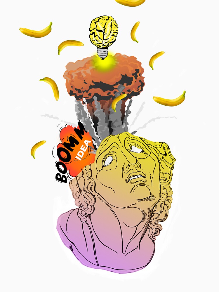 cool statue head design idea explosion by PlumDeep
