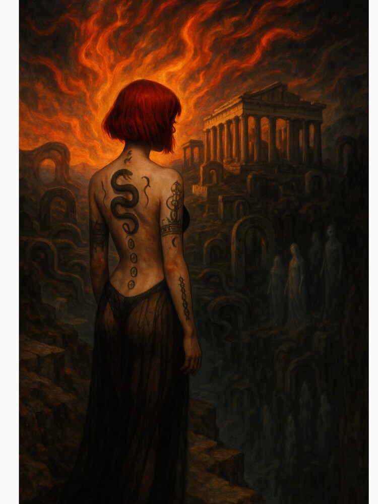 Infernal Priestess of the Ruins – Dark Mythological Goddess Art by TheLoopStories