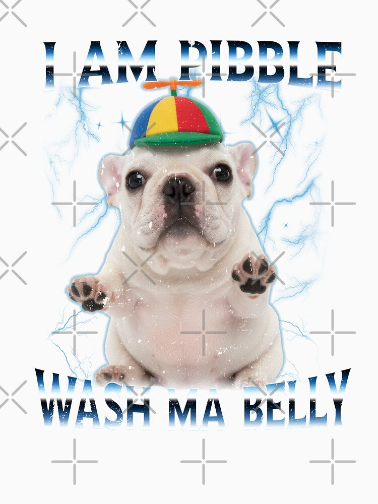 I am Pibble Dog Puppy Wash Clean My Belly Funny Meme by elderberry