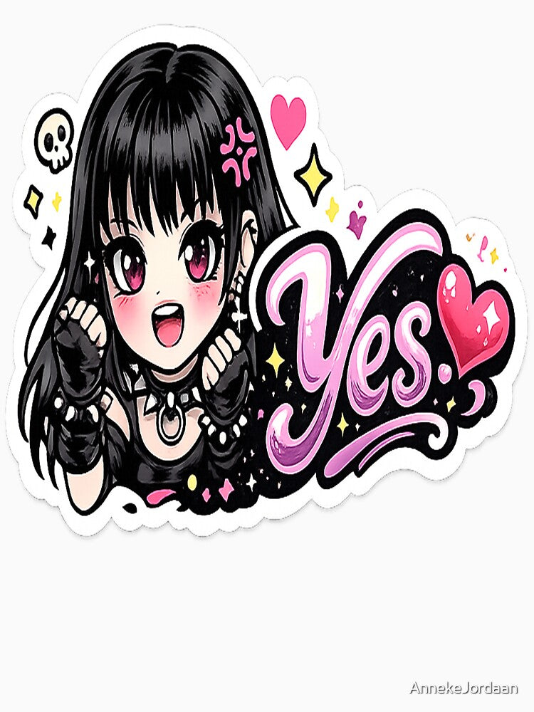Yes Cute Goth Girl Sticker by AnnekeJordaan