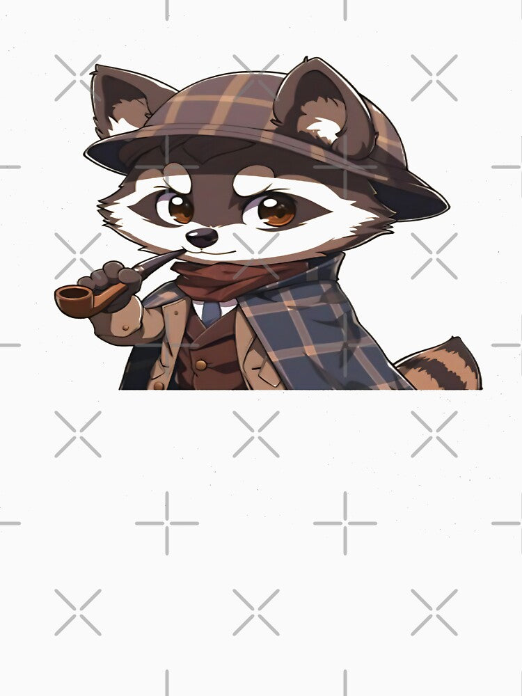 Cartoon Sherlock Holmes Raccoon Classic T-Shirt by pp-por