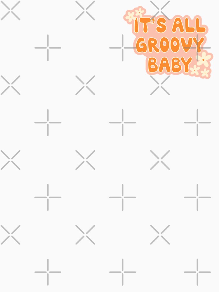 It's All Groovy Baby Retro Flower Quote Pink & Orange by bykirstco