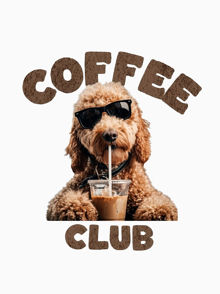 Coffee Club Goldendoodle Dog — Funny Iced Coffee Labradoodle Graphic by Colorful-Garden