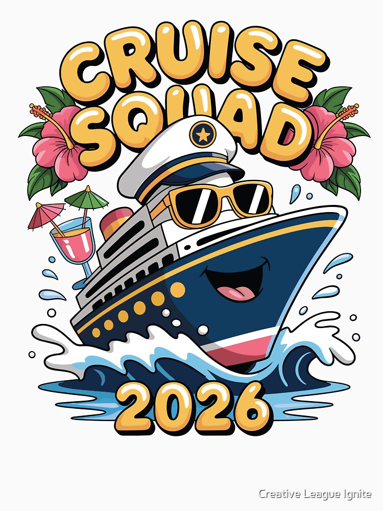 Cruise Squad 2026 Ship Captain Hat Tropical Group Trip by Creative League Ignite