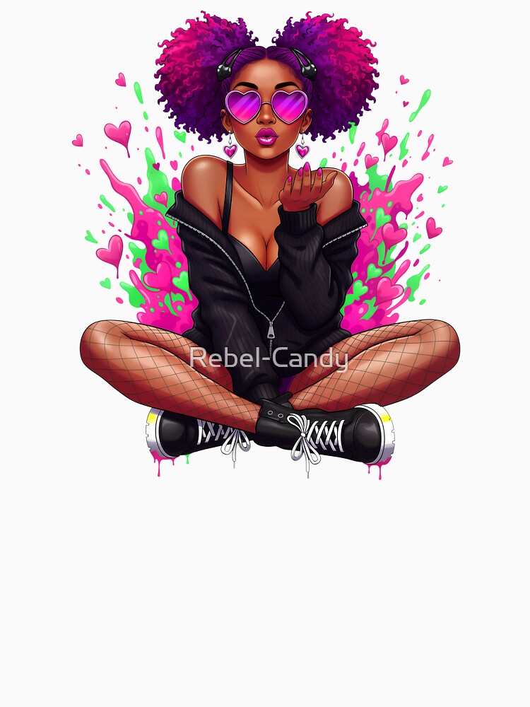 Neon Pink Electric Heartbeat Graphic Tee - Kawaii Pastel Goth Streetwear by Rebel-Candy