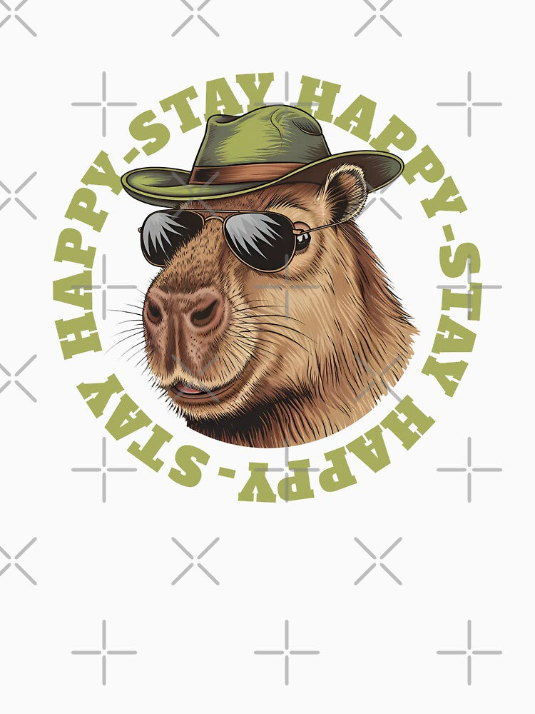 Capybara - Stay Happy by RiceArtShop