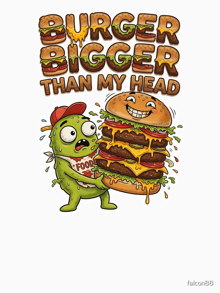 Burger Bigger Than My Head Funny Food Sticker Souvenir Summer Edition by Imaginarium of Chaos falcon88