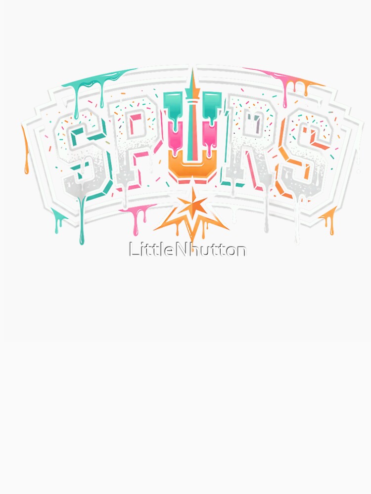 Trendy Retro Melting Candy Colorful Drip Font Basketball Team Spurs Graphic by LittleNhutton