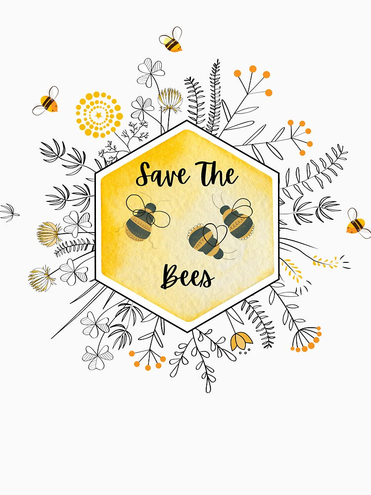 Save The Bees Honeycomb Floral Design: by LifeAndWonder