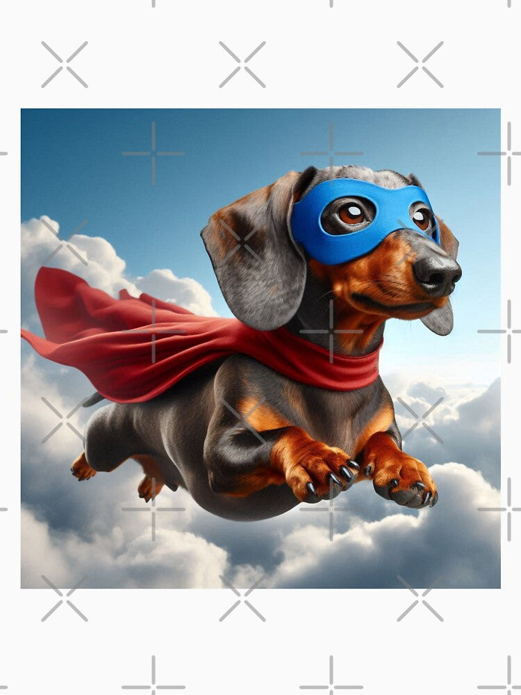 Superhero Dachshund: Tiny Hero, Big Bark by AIrtisticPrints