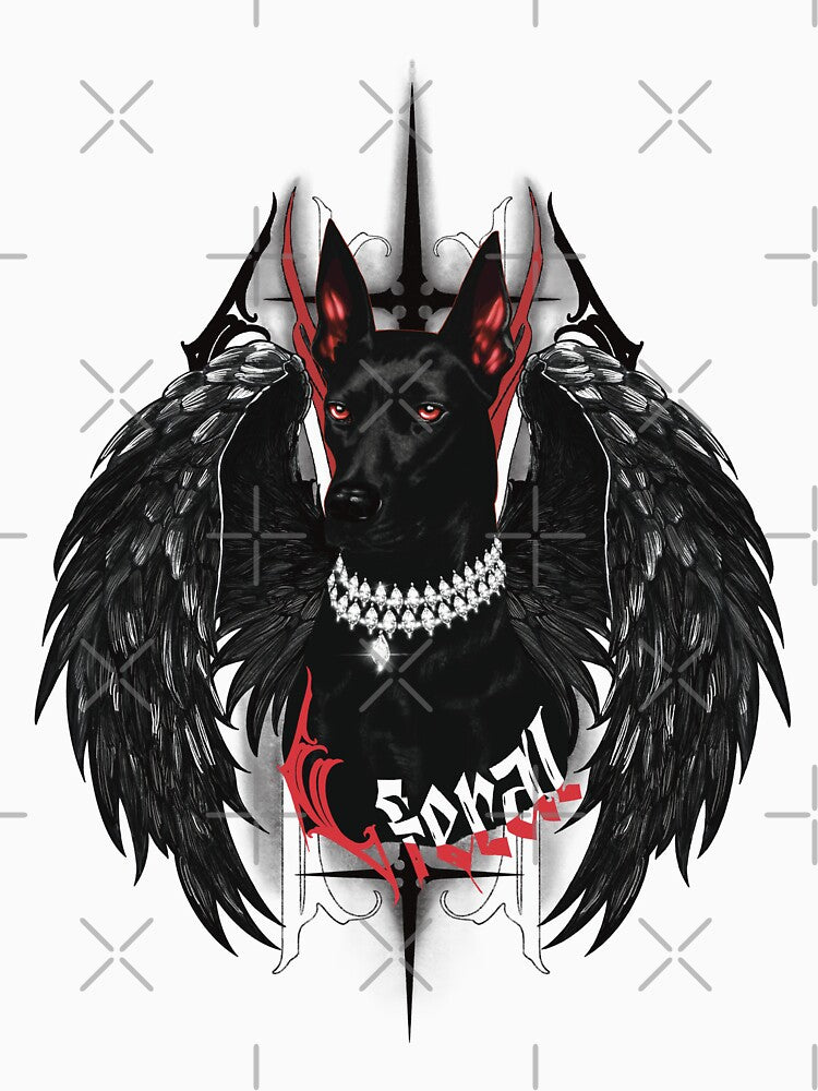 Cyber Gothic Doberman | Dark Angel Y2K Dog Design with Luxury Punk Vibe by Pandositive