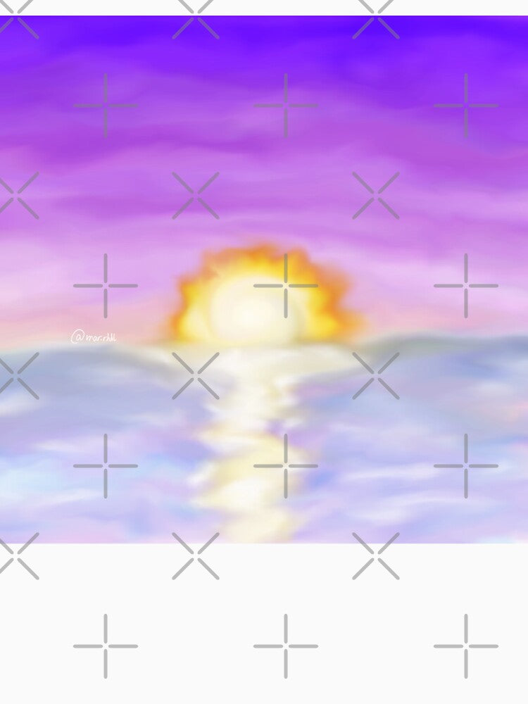 Purple sunset drawing by Mermaso Art