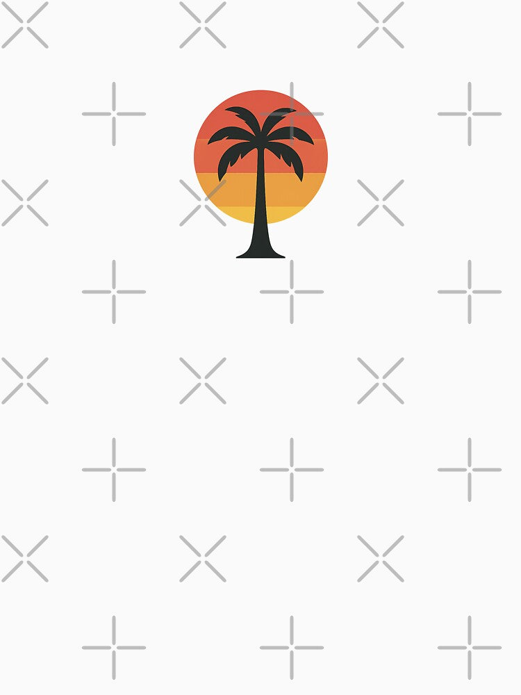 Retro Palm Tree Sunset Silhouette by Le Grand Requin