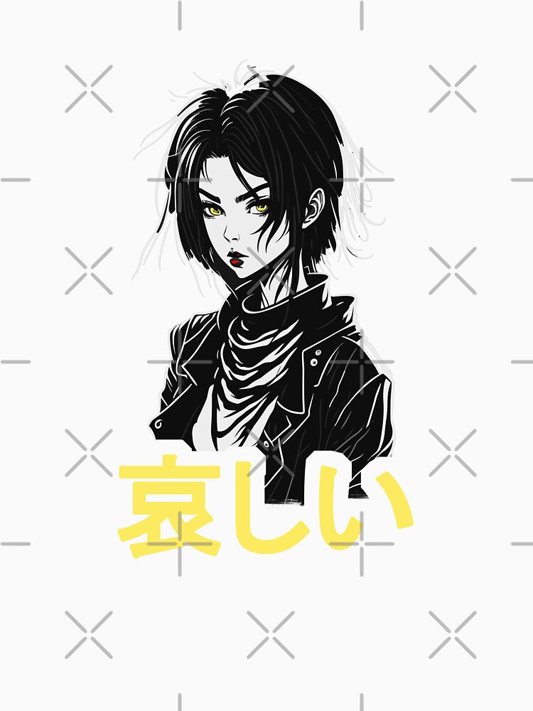 Sad Anime Girl Goth Kanashi Kawaii Waifu Japanese Aesthetic by wingstar