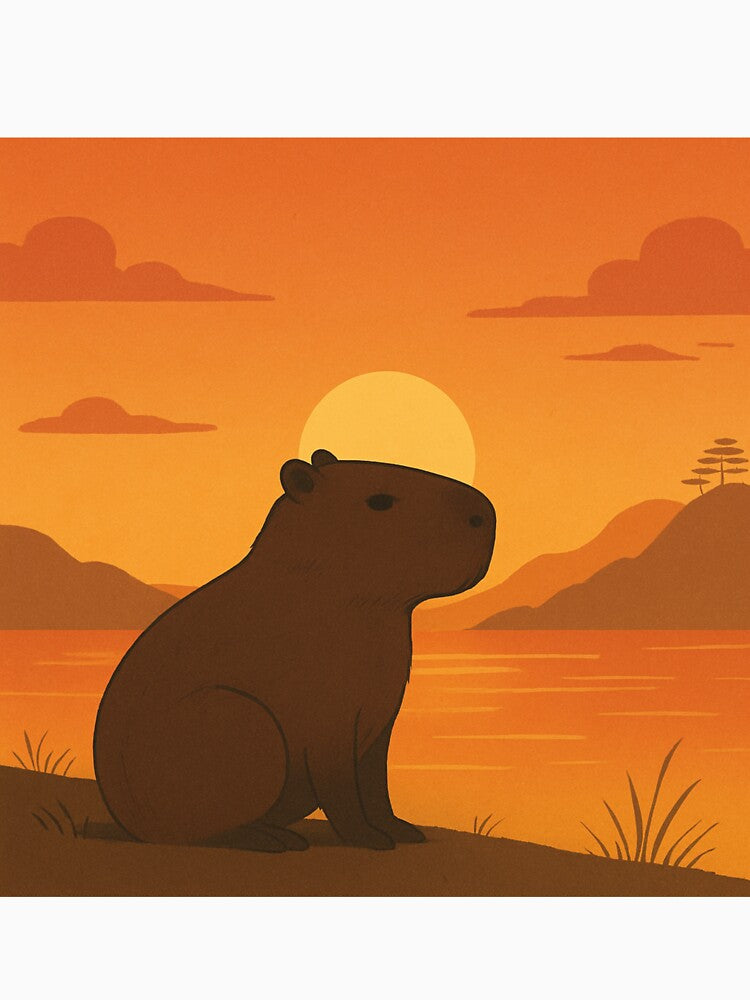 Capybara Sunset Vibes – Peaceful & Majestic by Capybarastore_77