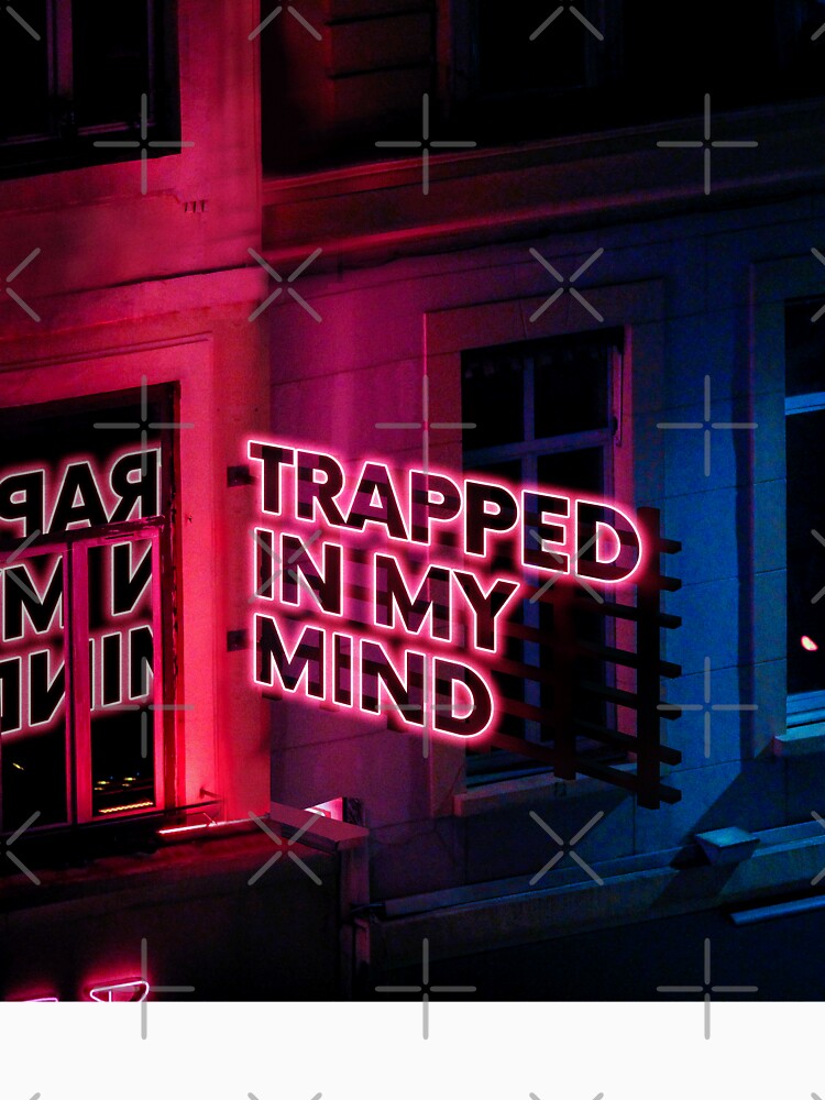 Vaporwave Motel illuminated sign. Trapped in my mind print by D-C-Designs