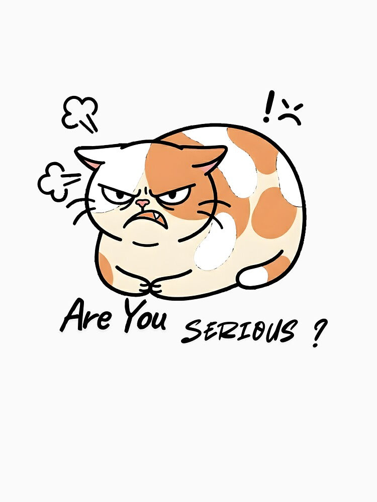 Grumpy Calico Cat Are You Serious Illustration by PholPol1959