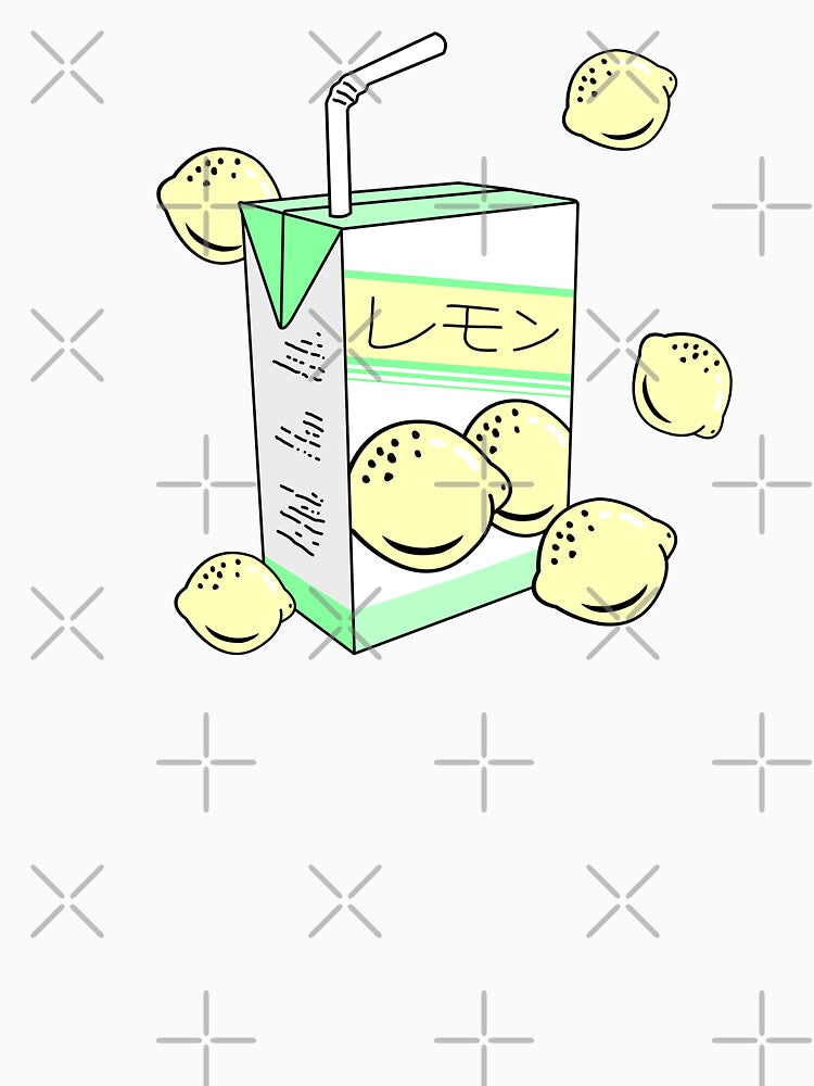 Japanese Lemon Juice Box 90s Aesthetic Pastel Anime by MintedFresh