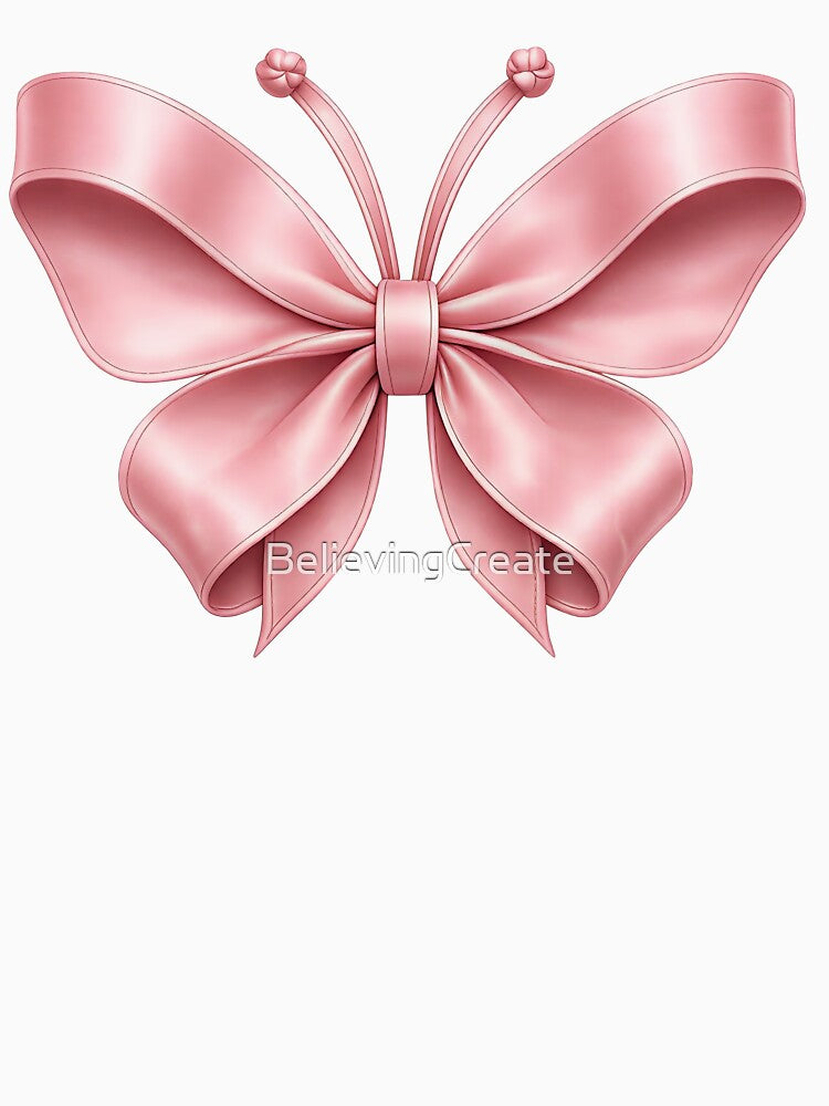 Pink Satin Ribbon Butterfly | Coquette Aesthetic Bow Butterfly by BelievingCreate