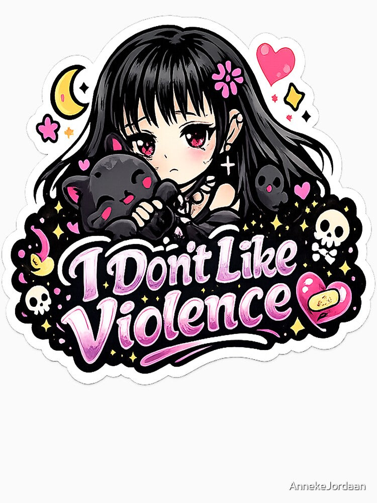 I Don’t Like Violence Goth Girl by AnnekeJordaan
