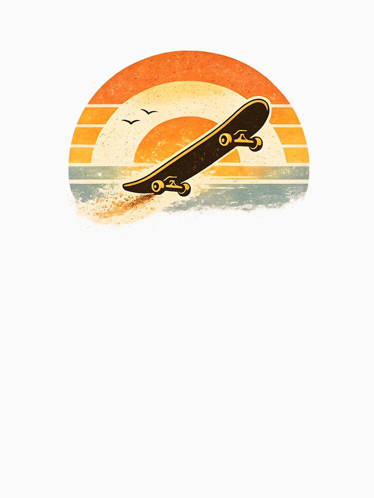 Retro Skateboard Silhouette – 70s Sunset Design by Sunset Syndicate