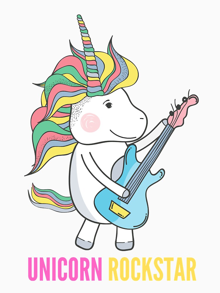 funny-unicorn-Rockstar-music-guitar-Long-Sleeve by EricLitt