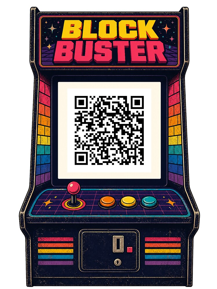 Playable Block Buster Retro Arcade Cabinet — Scan Code by QrcadeMachine