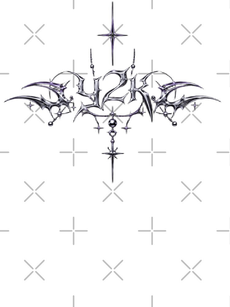Y2K Metallic Chrome Gothic Tribal Lettering Design by Orbit00