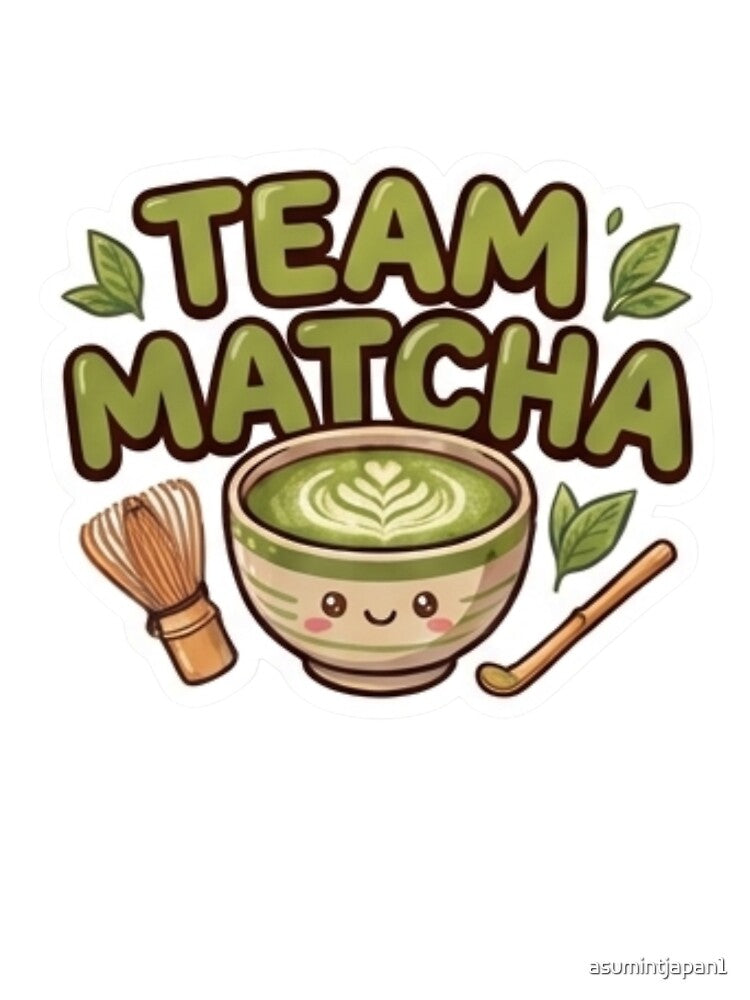 Team Matcha -Cute Kawaii Team Drinks - Laptop & Suitcase Stickers by asumintjapan1