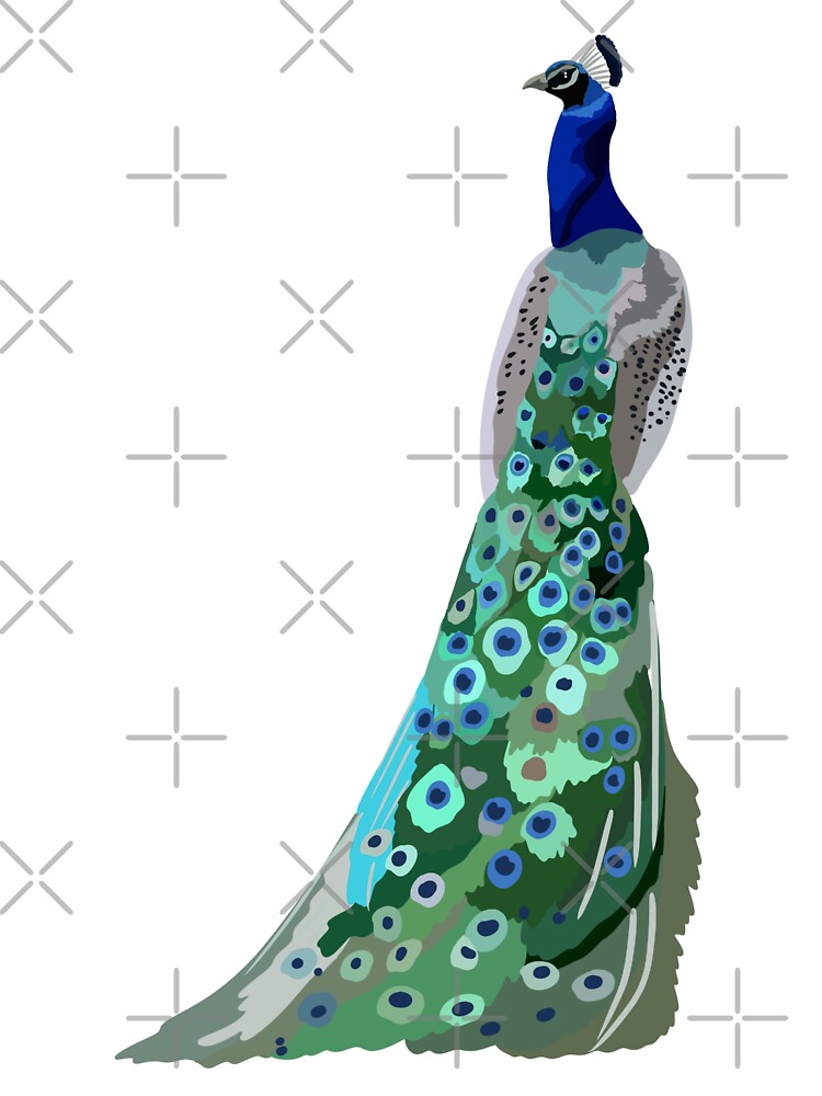 P is for Peacock,Peacock – Majestic and Colorful Bird Wildlife Illustration by PrettylittlepastelUk