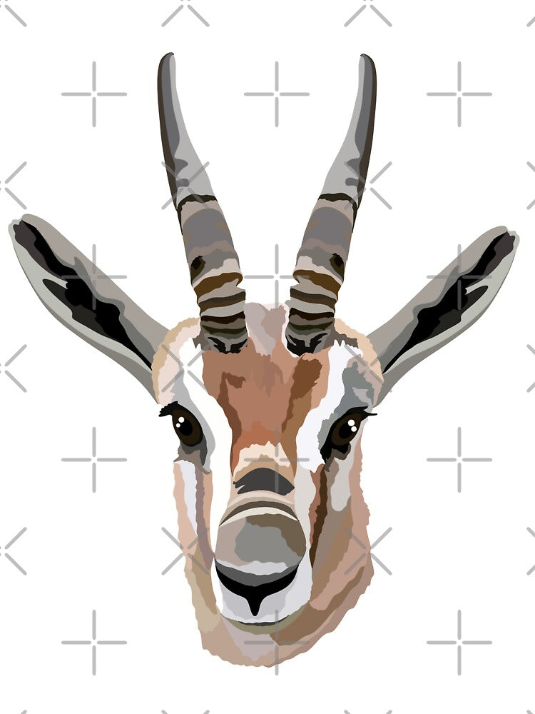 S is for Spekes Gazelle, Speke’s Gazelle Illustration – Rare African Antelope Wildlife Art by PrettylittlepastelUk