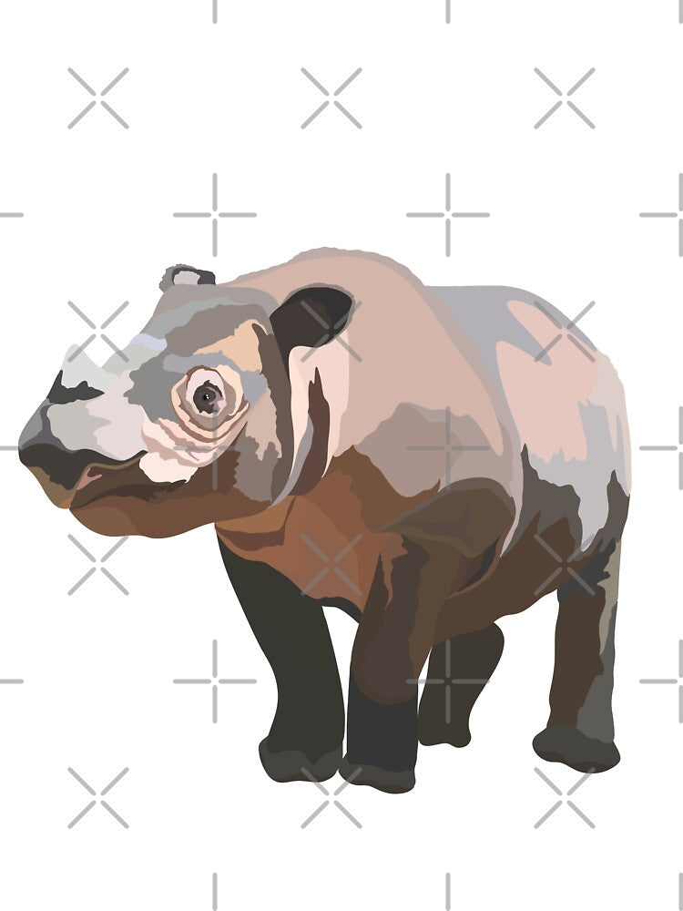 S is for Sumatran Rhino, Sumatran Rhino Illustration – Rare and Endangered Asian Rhino Artwork by PrettylittlepastelUk