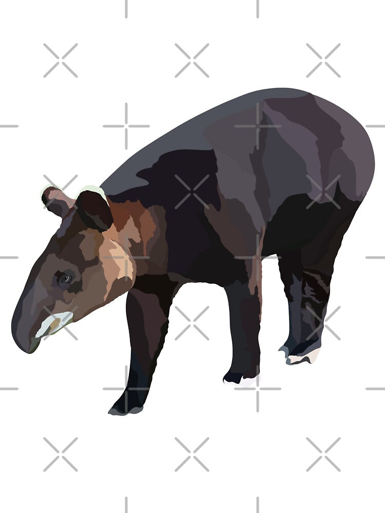 M is for Mountain Tapir,Tapir Artwork – Unique Tropical Mammal Illustration and Wildlife Design by PrettylittlepastelUk