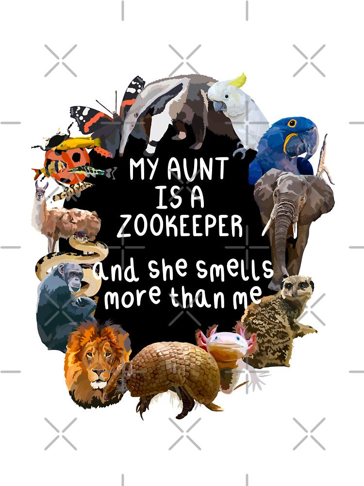 A is for Auntie Zookeeper,Auntie Zookeeper Design – Dedicated Wildlife Care and Passionate Animal Keeper Artwork by PrettylittlepastelUk