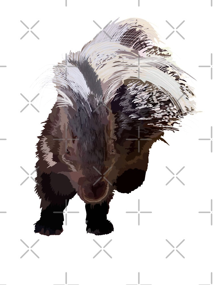 A is for African Crested Porcupine,African Crested Porcupine Artwork – Striking Rodent Illustration and Wildlife Design by PrettylittlepastelUk