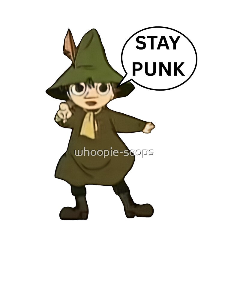 Snufkin Moomin Stay Punk by whoopie-soops