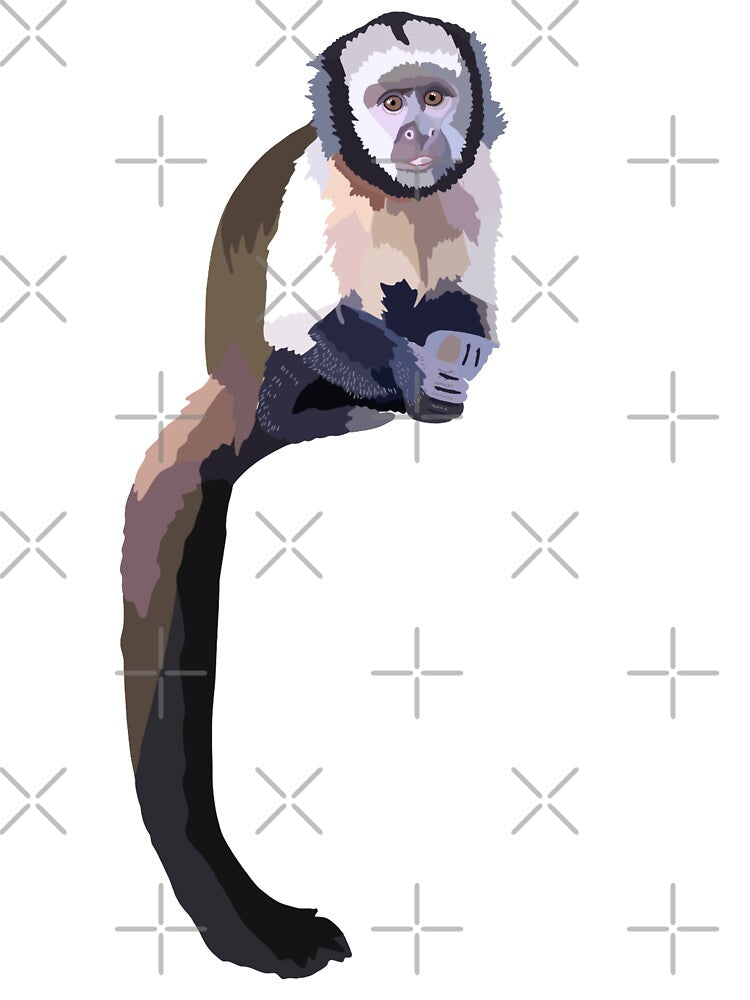 C is for Capuchin,Capuchin Monkey Artwork – Intelligent Primate Illustration and Wildlife Design by PrettylittlepastelUk