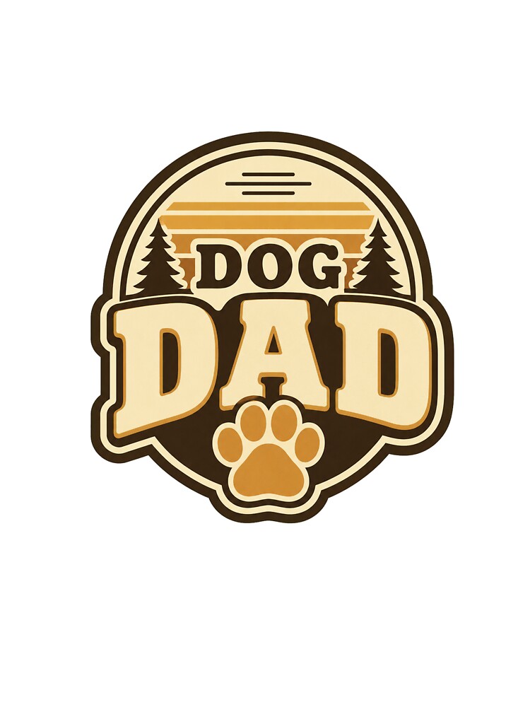 Retro Dog Dad Paw Print Father's Day Gift by Peak Pop Studio.