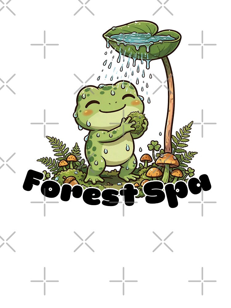 Forest Spa Cute Frog Goblincore Mushroom Leaf Shower by Neurospicy Trolls