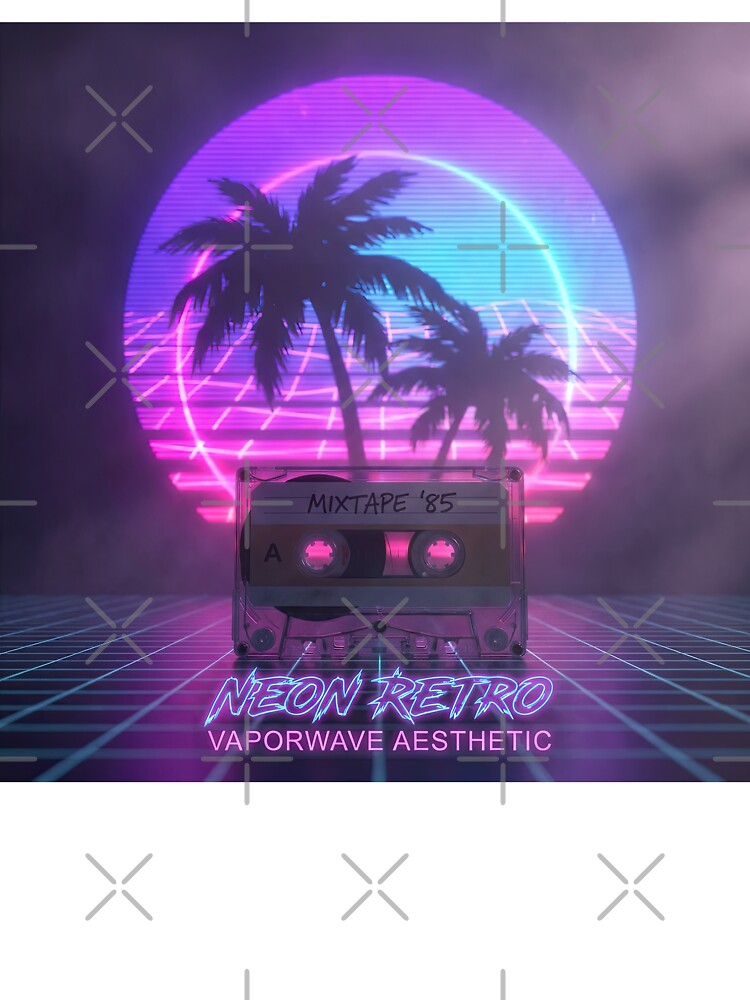 Neon Retro Vaporwave Sunset Painting by BrickByDream