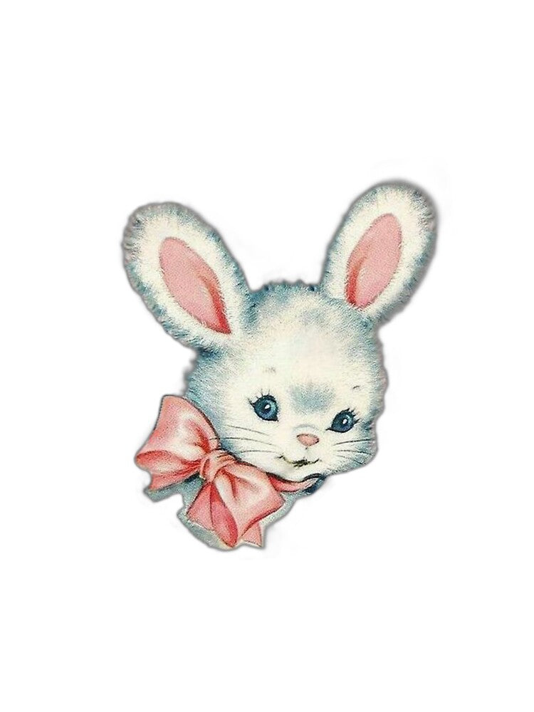 Cute vintage bunny with ribbon by Pixiedrop