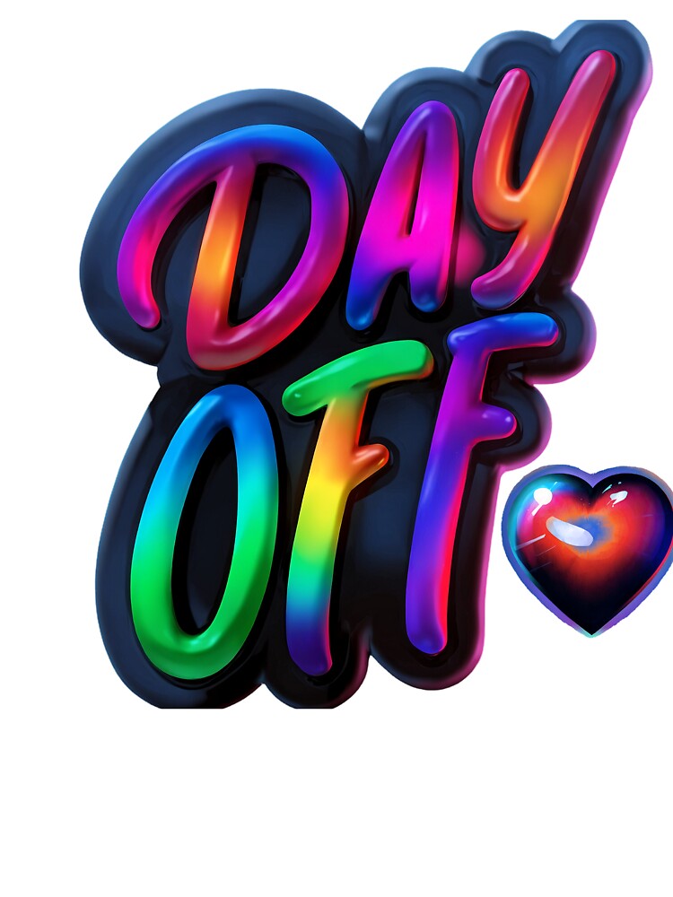 Day Off Rainbow Typography Design – Colorful Retro Neon Lettering Art by IMuDesigner