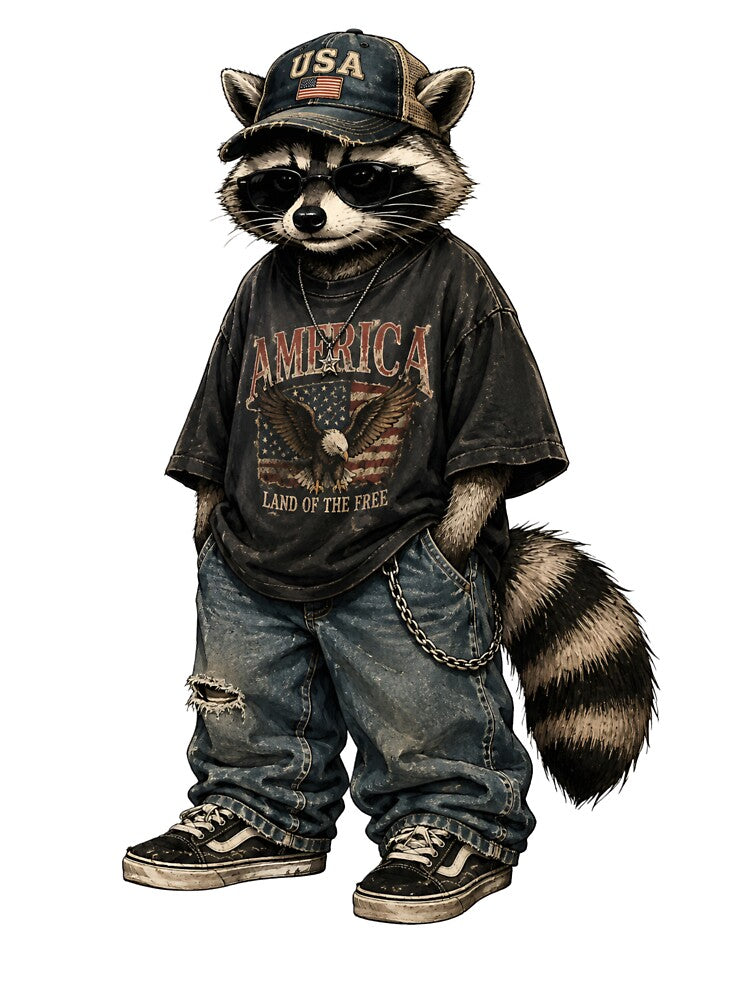 Vintage Americana Raccoon by Peac7e