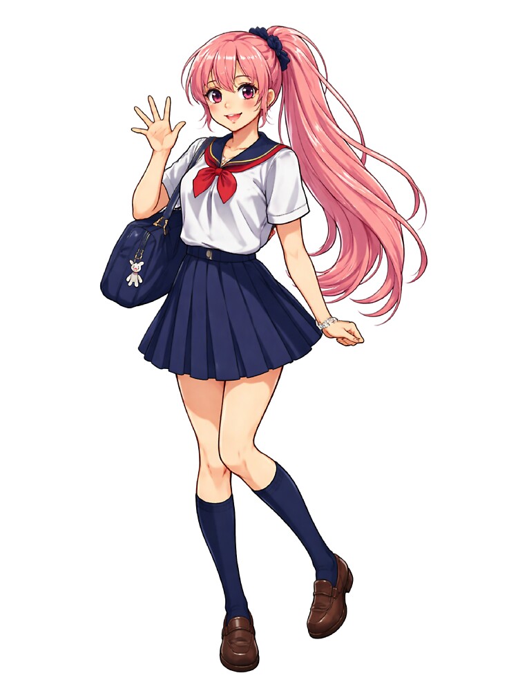 anime high school girl by lilypadblue
