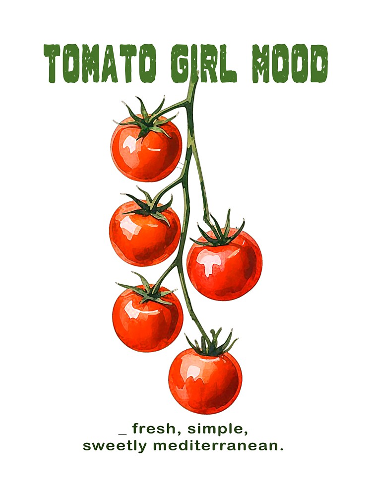 Tomato Girl Mood Aesthetic Watercolor by Verycutethings