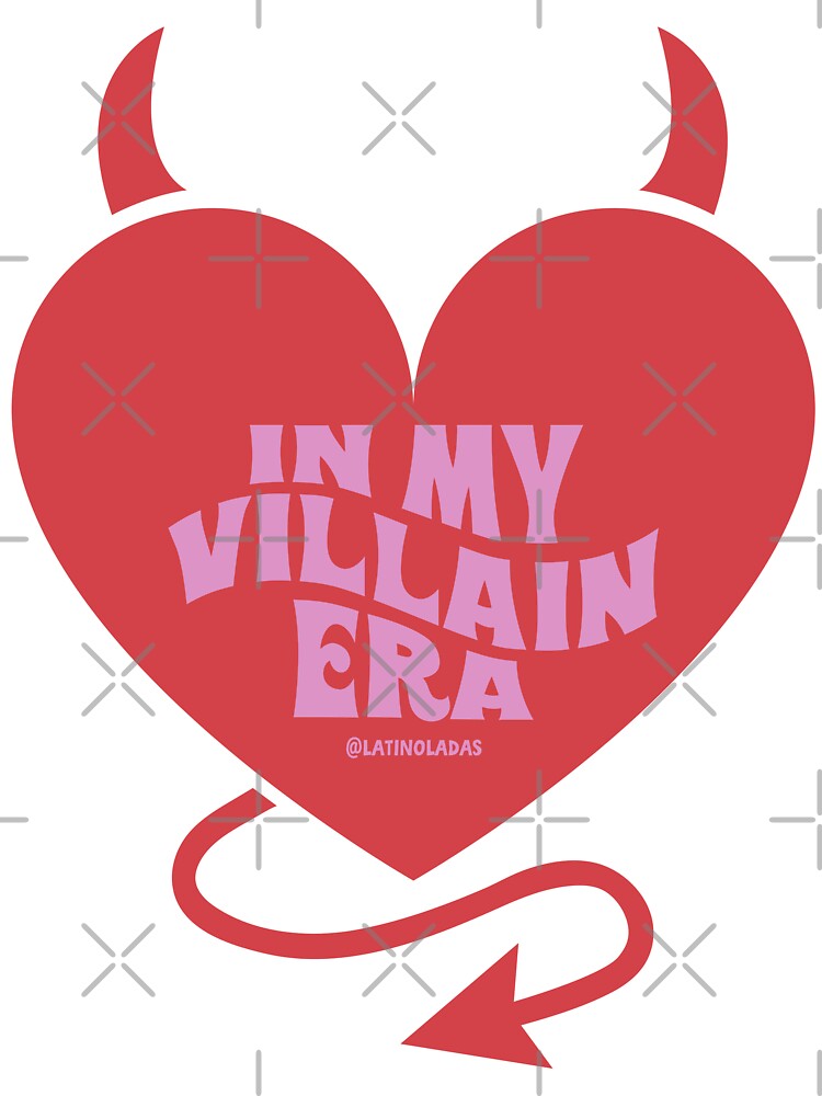 In My Villain Era / Reading Lovers Hot Pink Red Heart Devil Horns and Tail for Bookworms and Kindle Girlie Readers Tbr Romantasy by Latinoladas